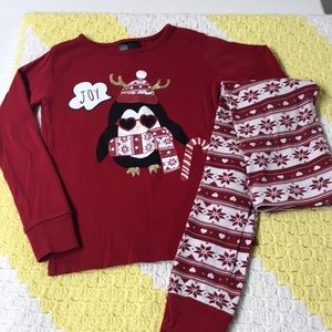 Red & White Penguin Holiday Jammies